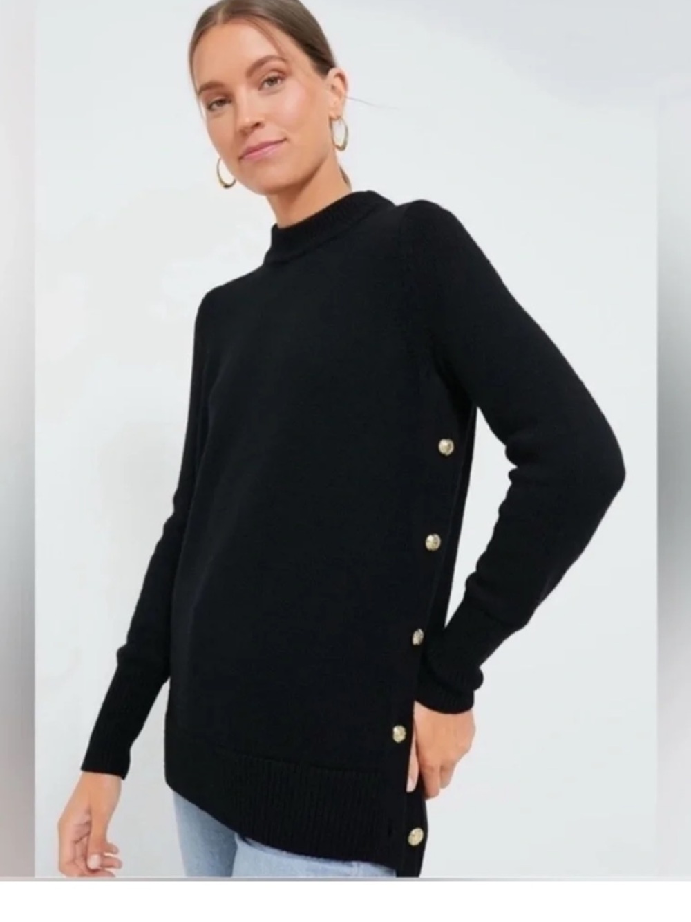 Gold button sweater